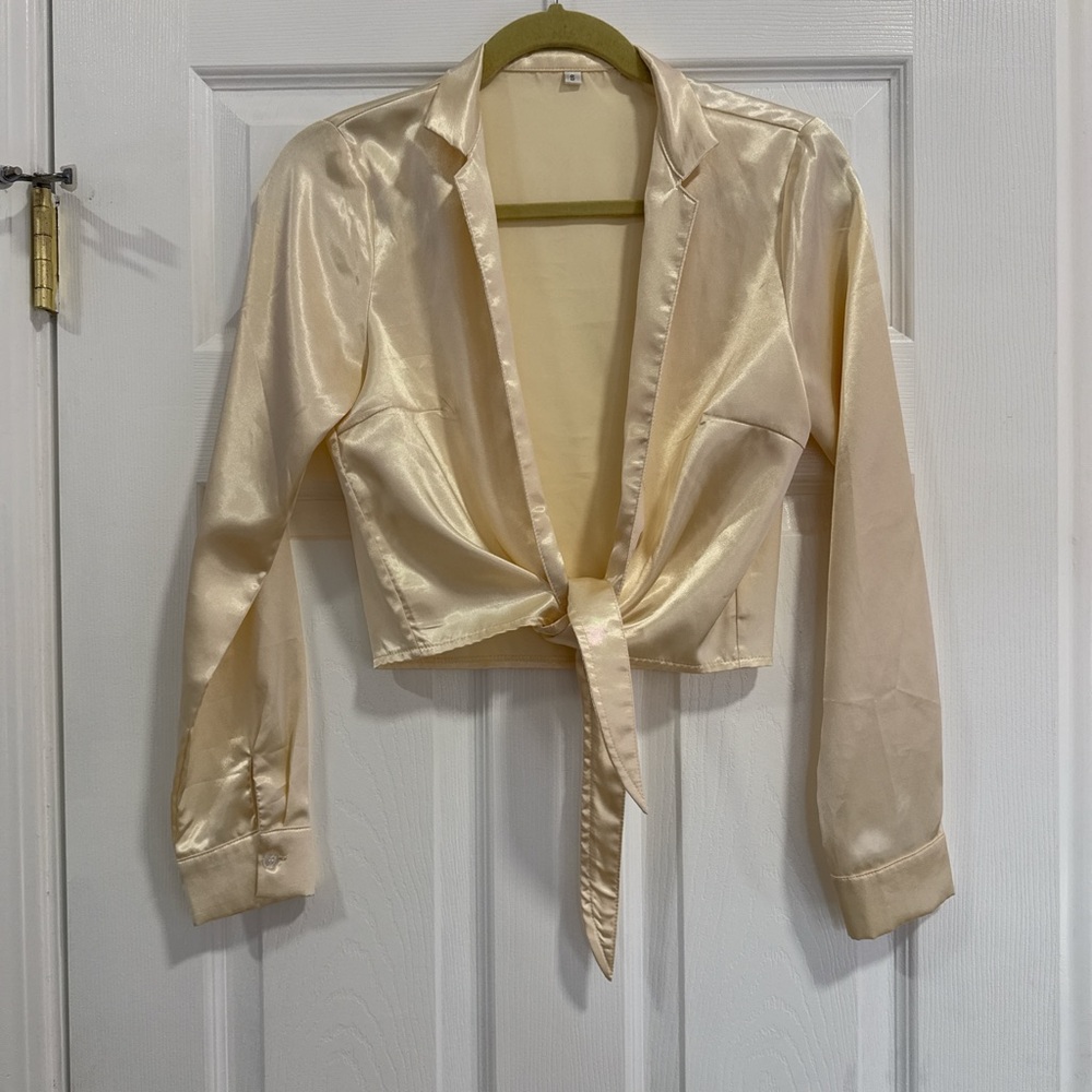 satin tie top